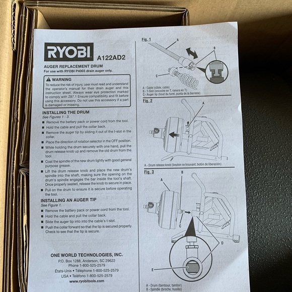 RYOBI 50 ft. Auger Replacement Drum for RYOBI Hybrid Drain Auger P4003 - Picture 5 of 6